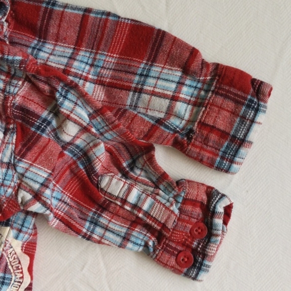 bum equipment plaid cotton flannel button down shirt 12 months baby - Picture 7 of 7